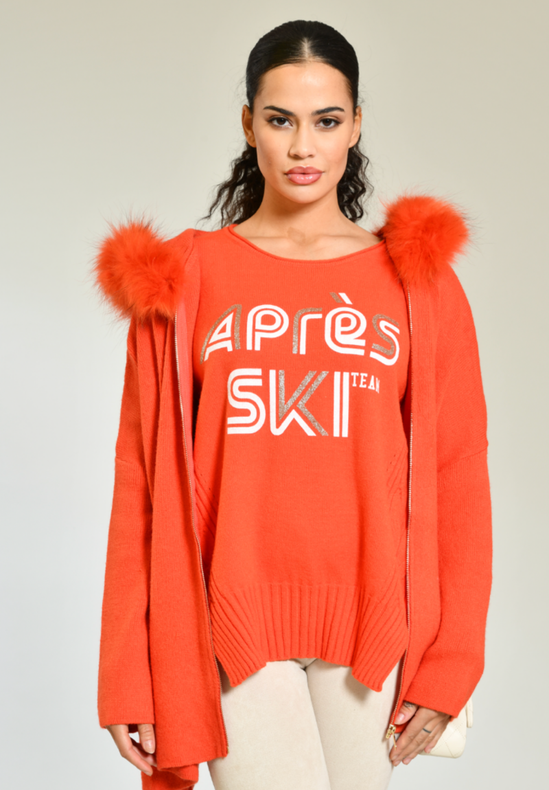 pull - doudoune - après ski orange