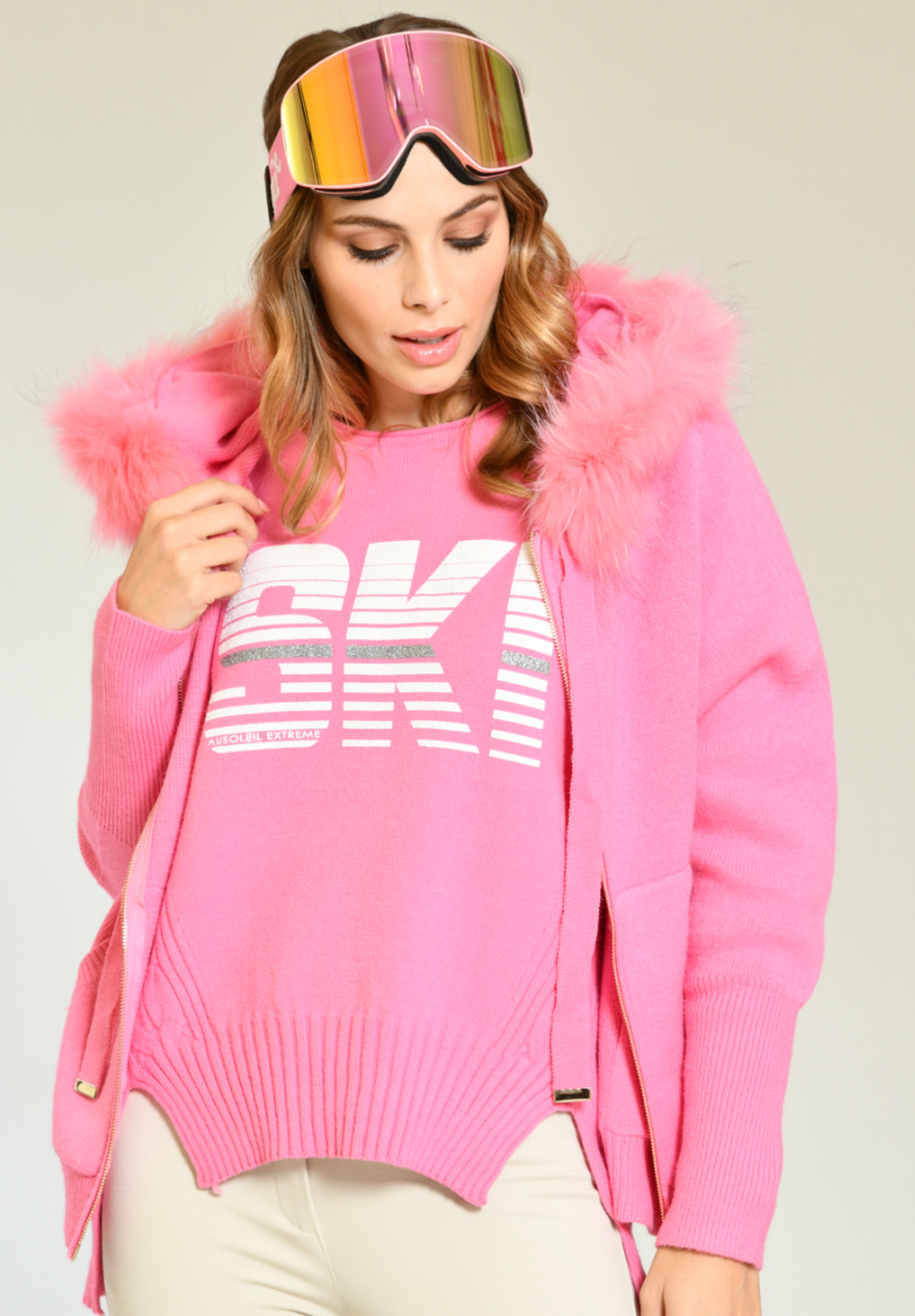 pull - doudoune - ski pink