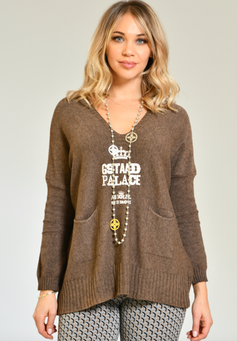 pull fuseau - gstaad palace - brown