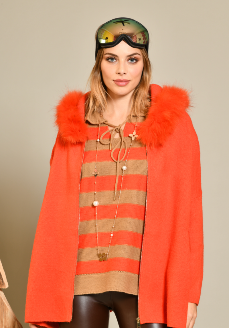 pull montblanc - rayures orange