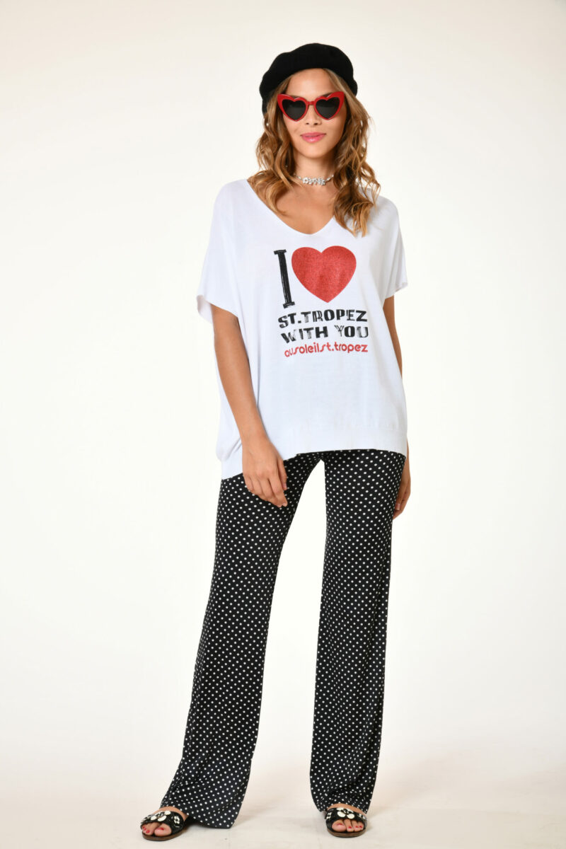 Pull Adonis - With you - Blanc collection printemps 2024 au soleil de saint tropez