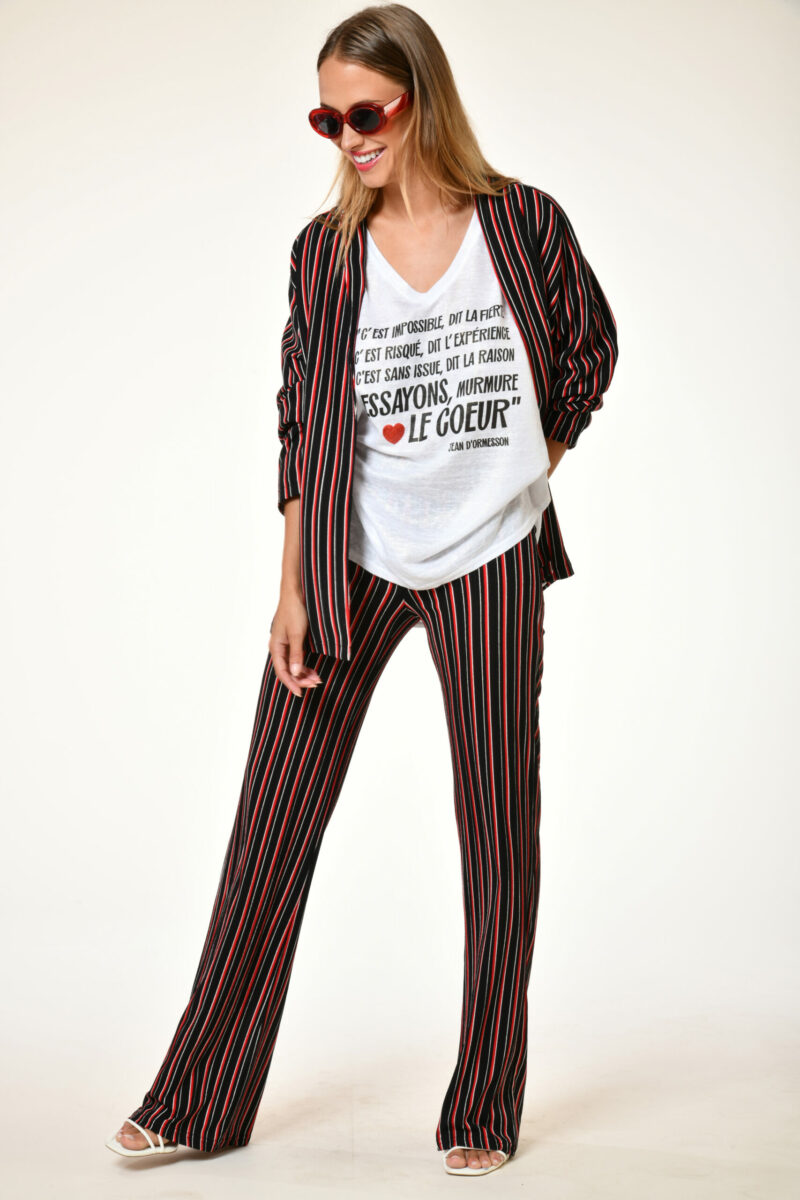 Pantalon st tropez fluide riviera rouge printemps 2024 au soleil de saint tropez
