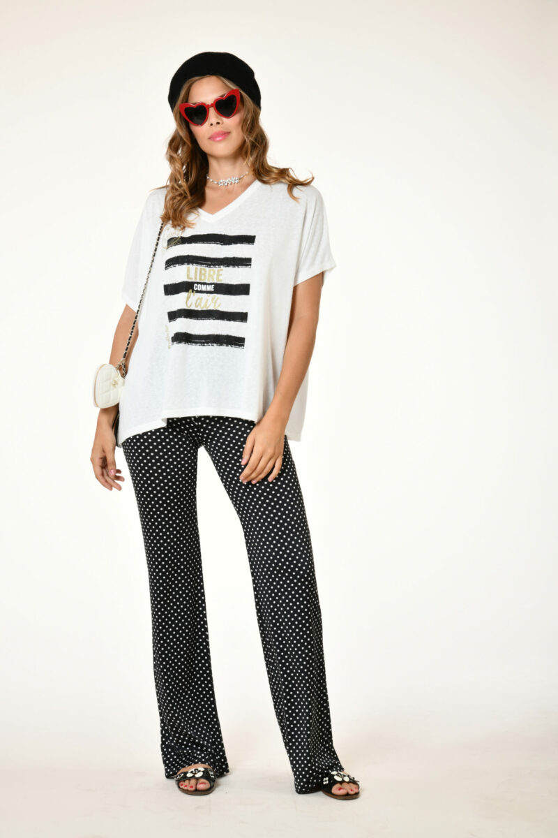 T-shirt SENEQUIER couleur blanc sérigraphie thème libre