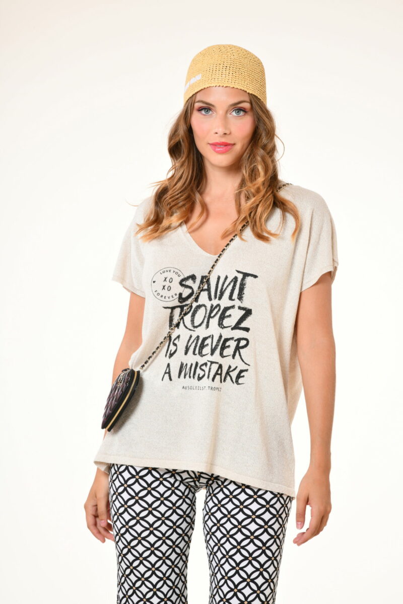 Pull Adonis - Mistake Beige collection printemps 2024 au soleil de saint tropez