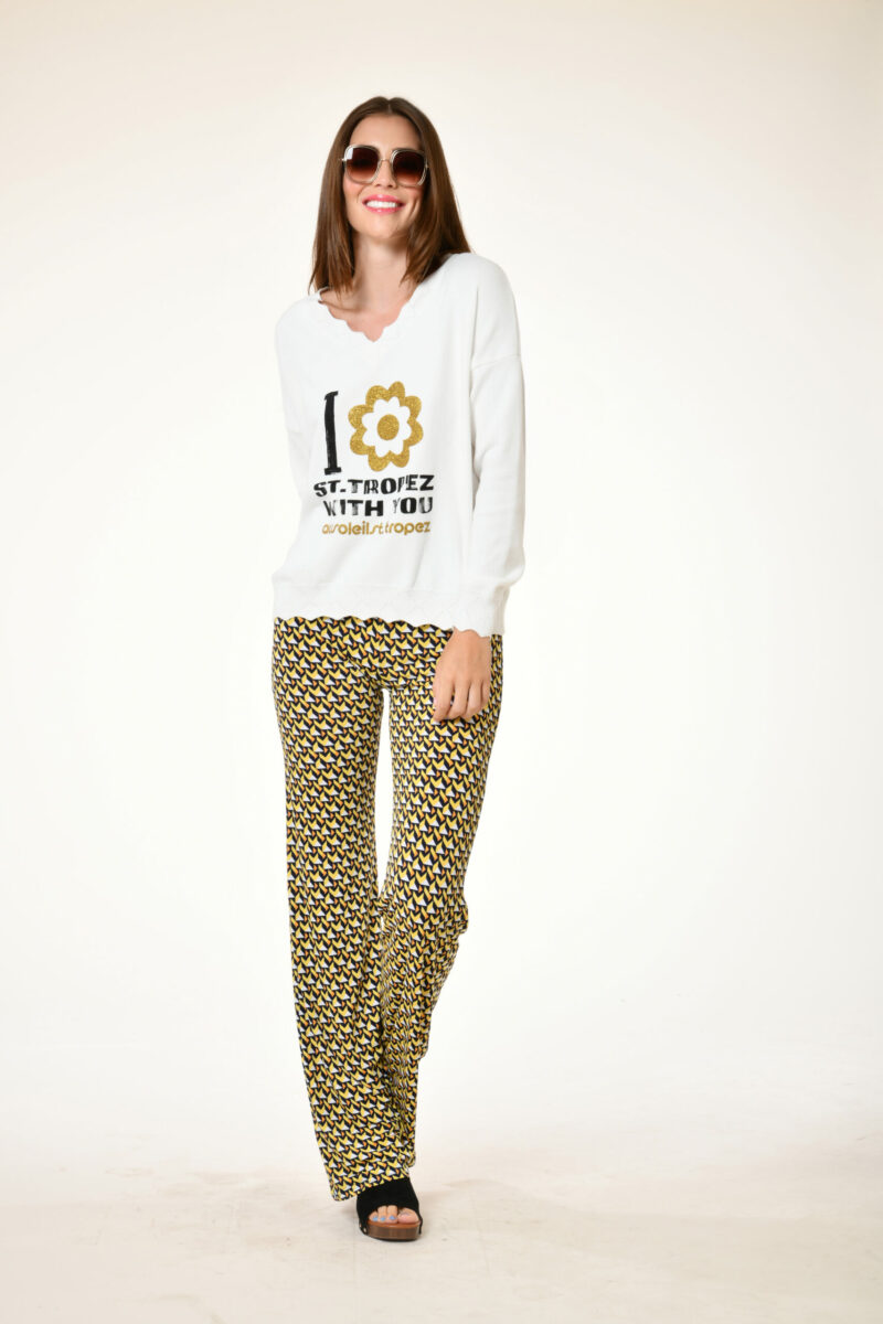 Pantalon st tropez fluide byblos yellow printemps 2024 au soleil de saint tropez