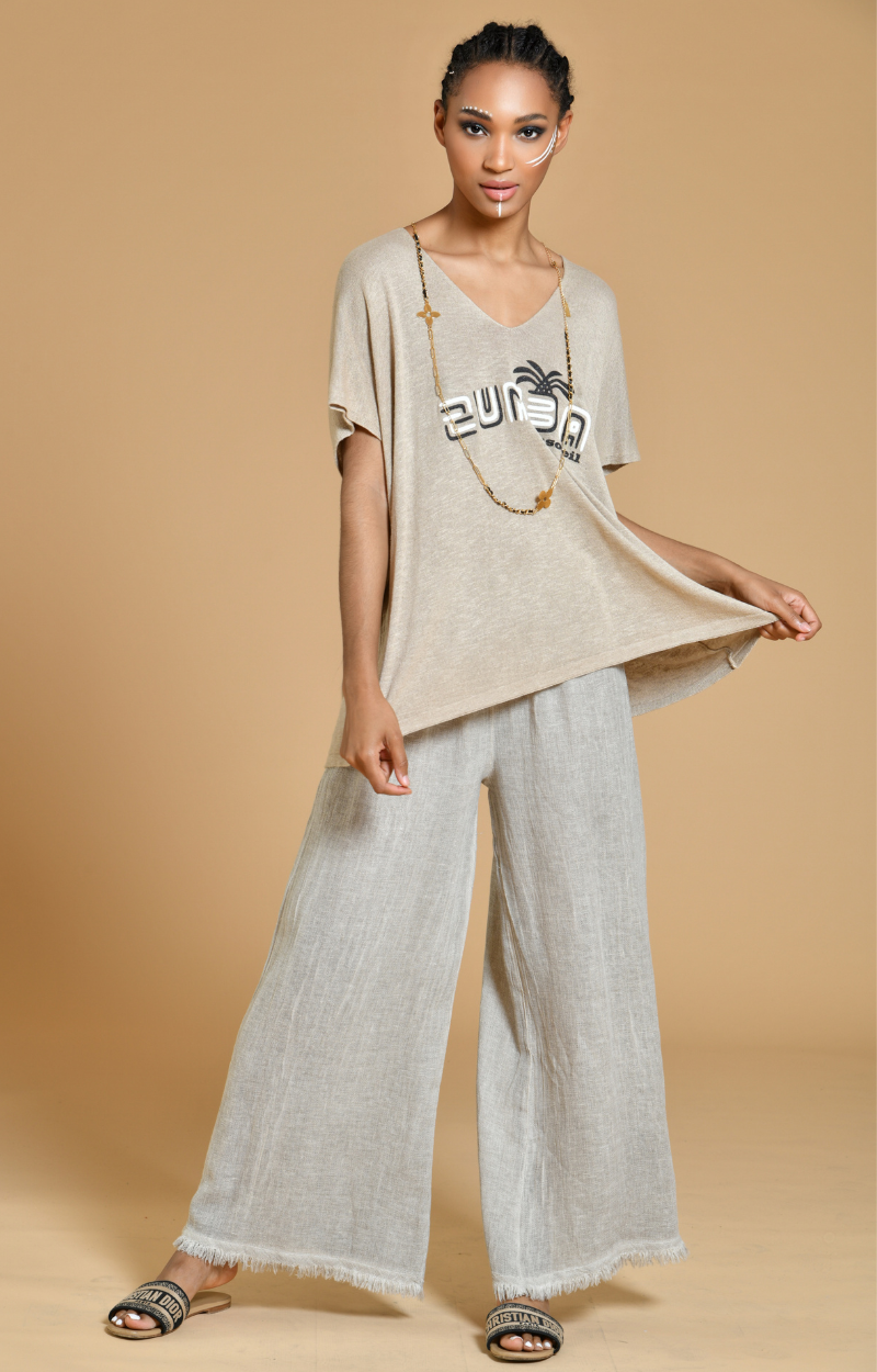 PANT SALIN - TEXTILE SABLE