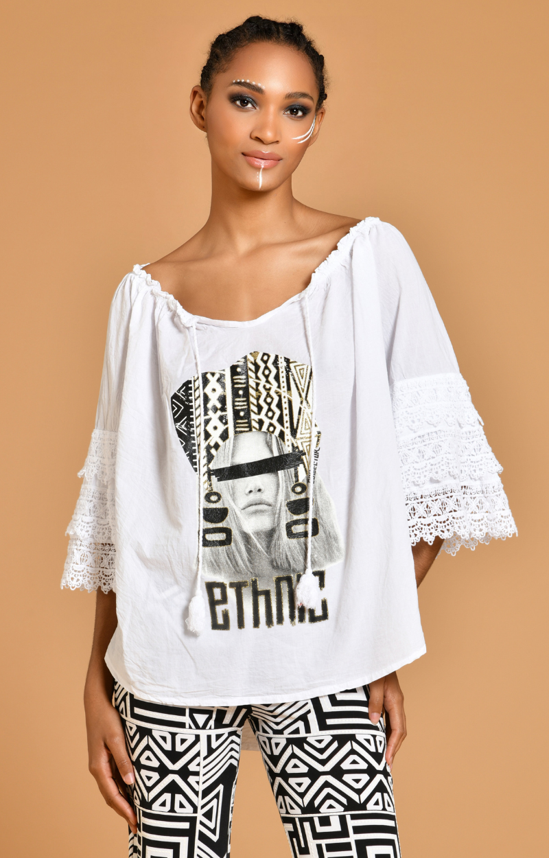 TUNIQUE COUCOU - BB ETHNIC BLANC