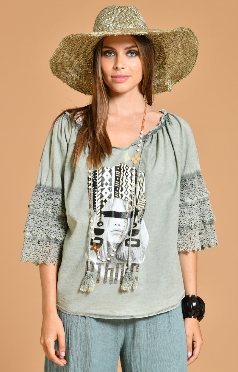 TUNIQUE COUCOU - BB ETHNIC VERT