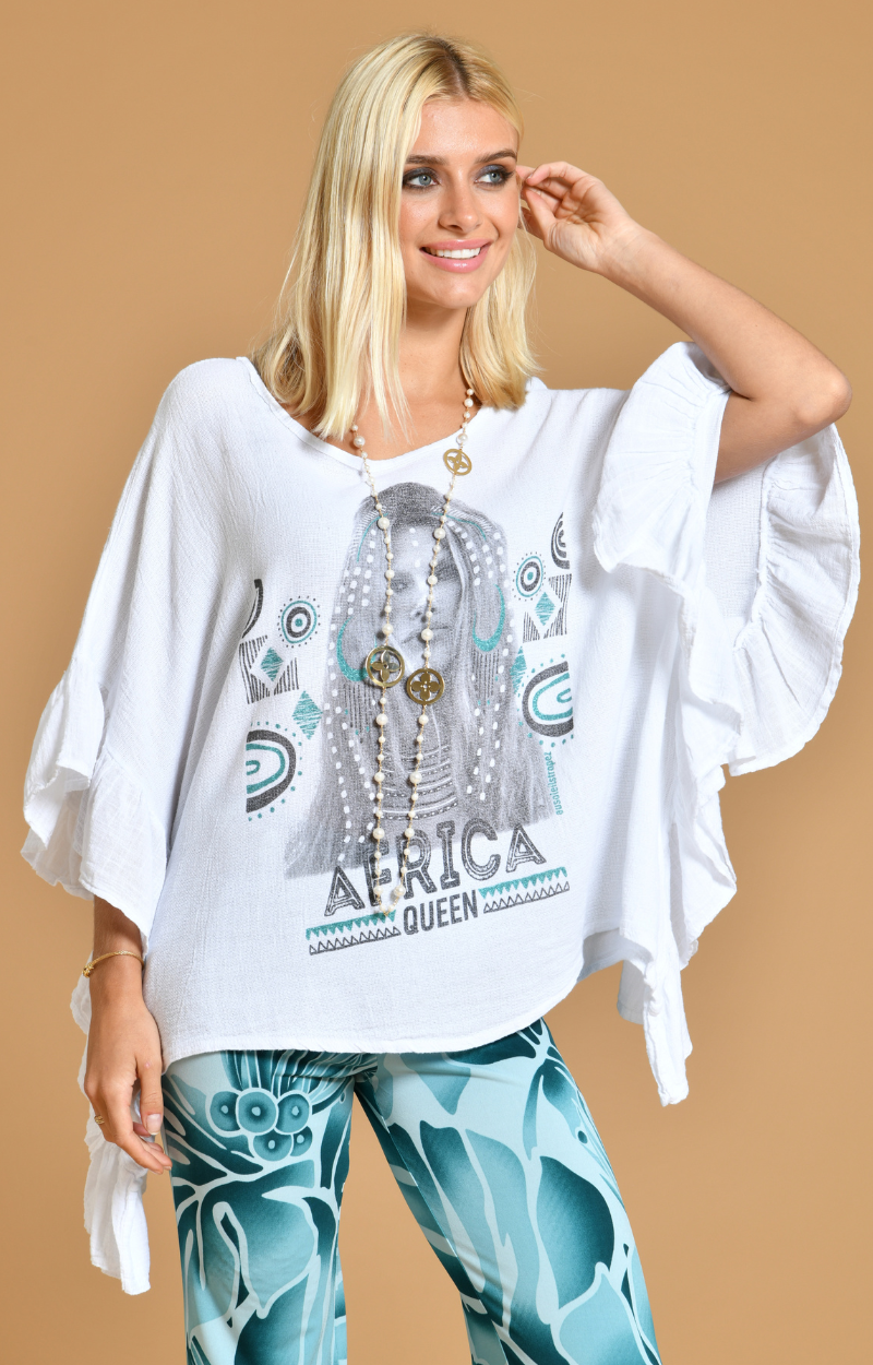 TUNIQUE GAZELLE - AFRICA QUEEN BLANC