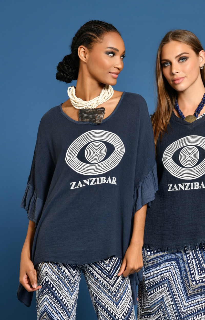 TUNIQUE GAZELLE - ZANZIBAR BLEU