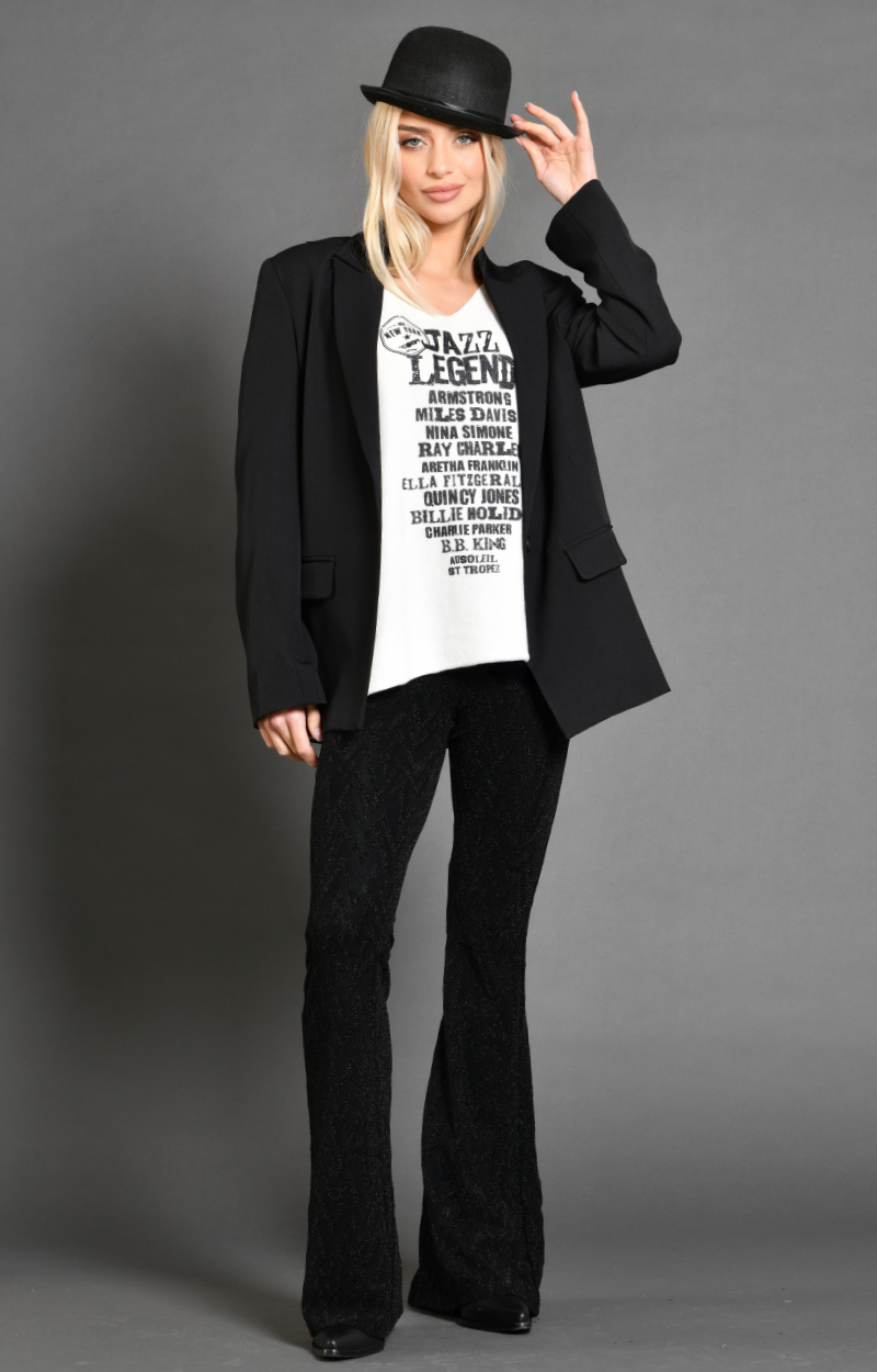 Pantalon Tropezian Joyce . Fluide Bas Evasé Paillette . Taille SM/ML