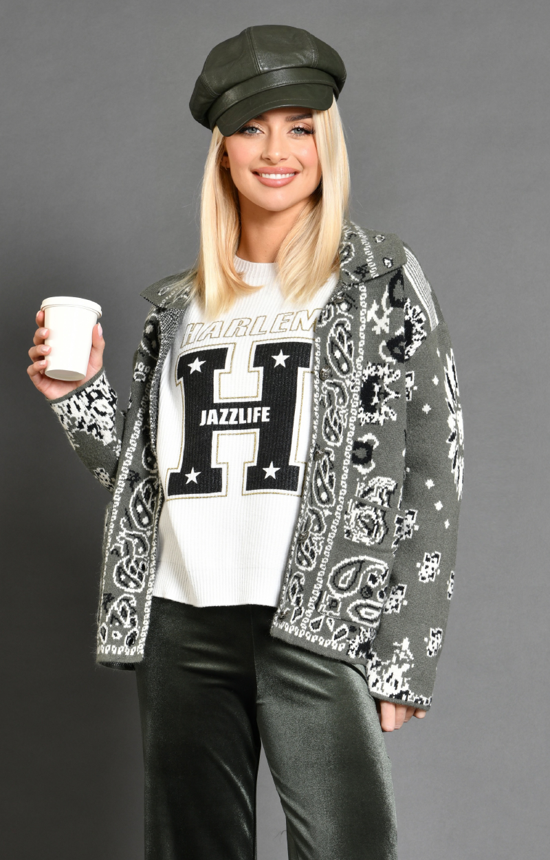 Veste Soul Imprimé cashmere - Boutons - Kaki