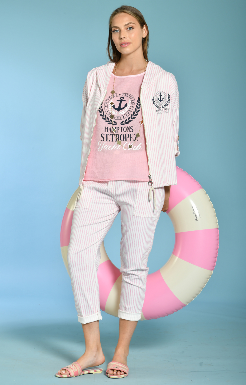 PANTALON VACATION TEXTILE ROSE