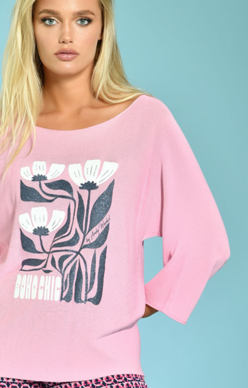 PULL HAMPTON BOHO CHIC ROSE