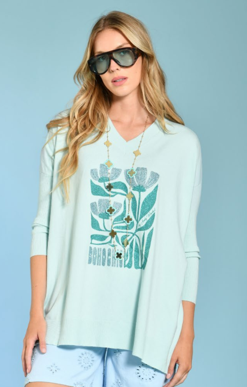 PULL HARPER BOHO CHIC VERT