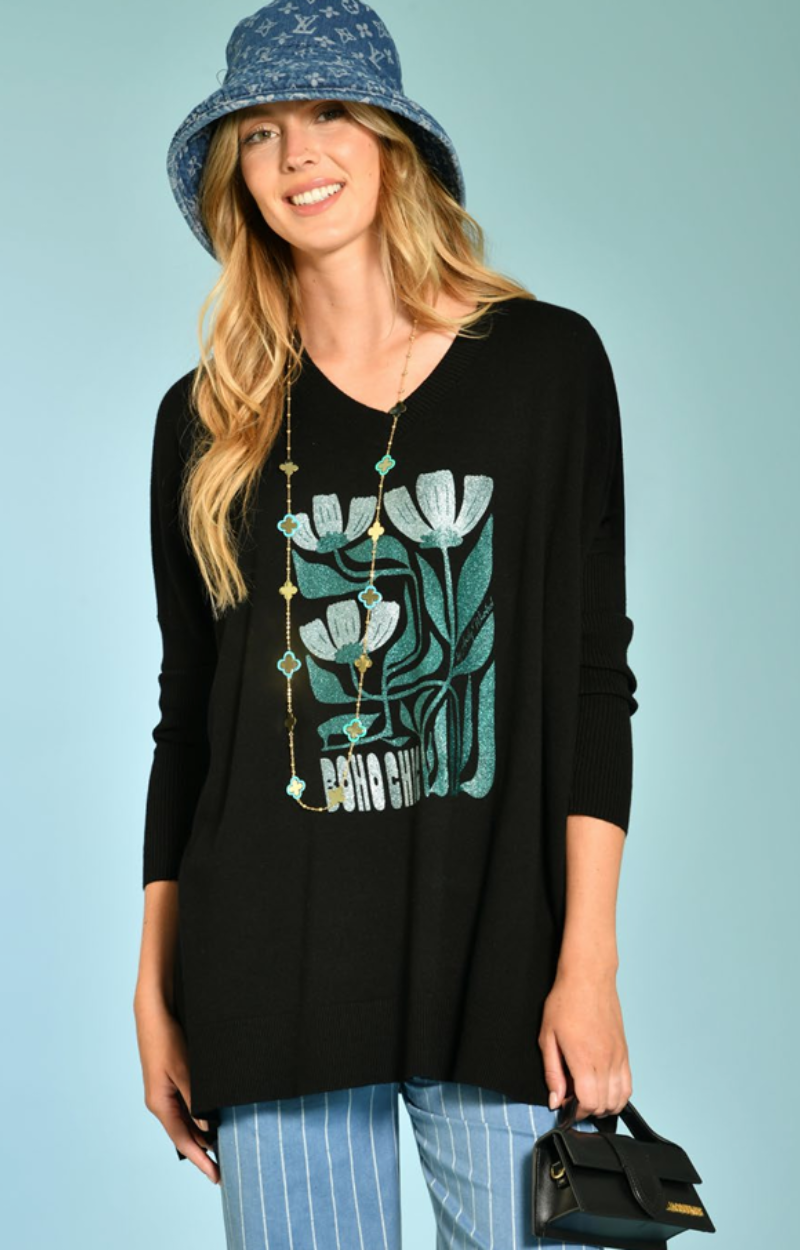 PULL HARPER BOHO CHIC NOIR