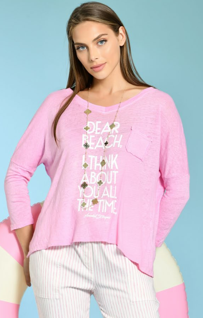 TEE SHIRT YACA DEAR BEACH ROSE