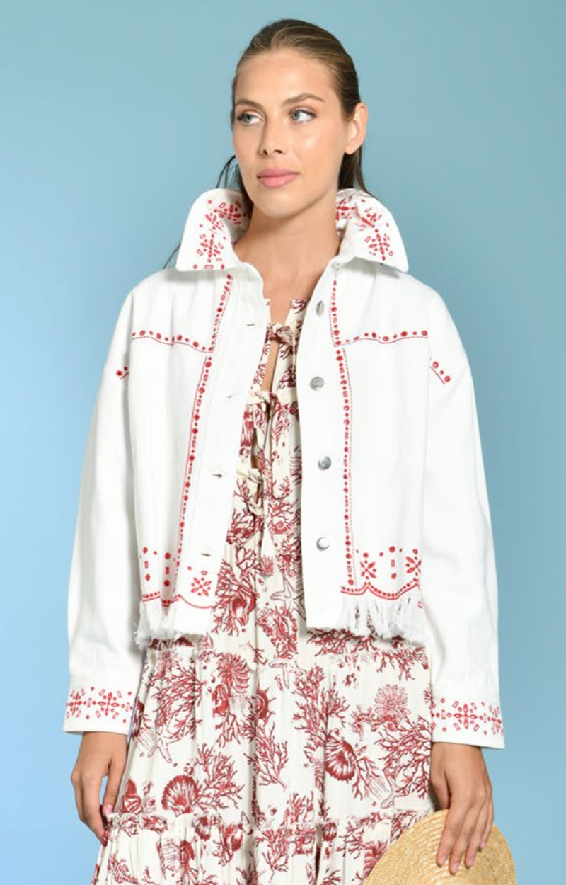 VESTE BROOKS TEXTILE ROUGE